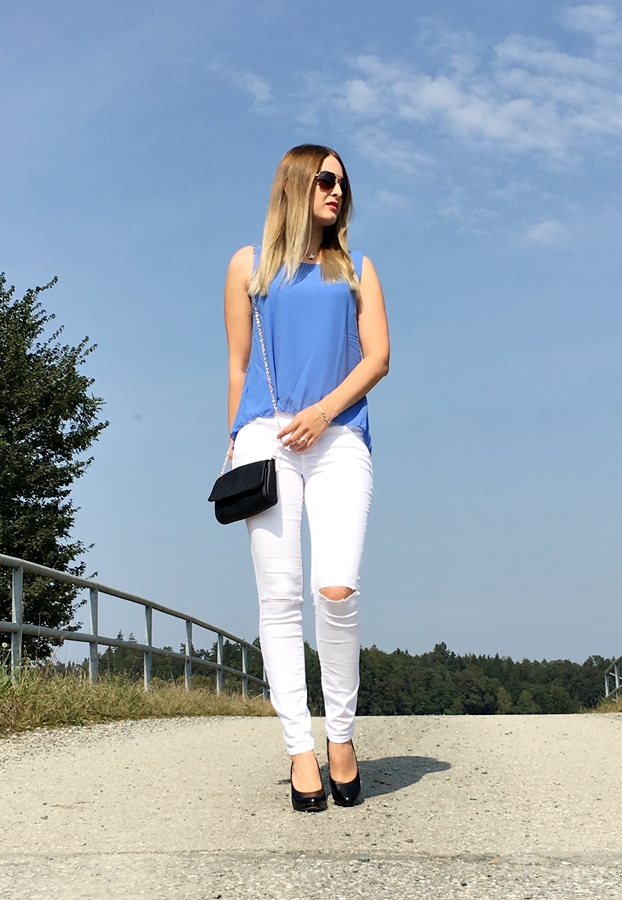 Knee Cut Jeans - sommerliches Outfit - Streetstyle Mode - Fashionladyloves by Tamara Wagner - Fashionblog